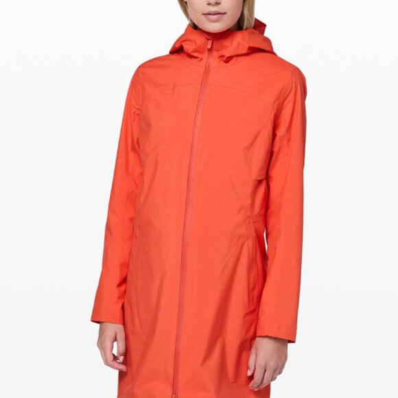 Lululemon Rain Rebel Jacket Hot Sunset Sz 6 - Picture 1 of 6